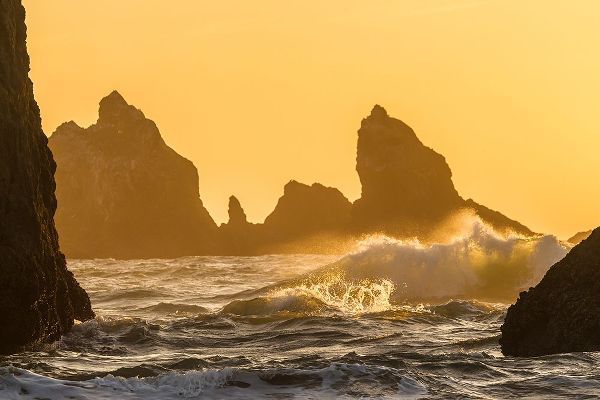 Oregon-Bandon Beach-sunset-crashing waves